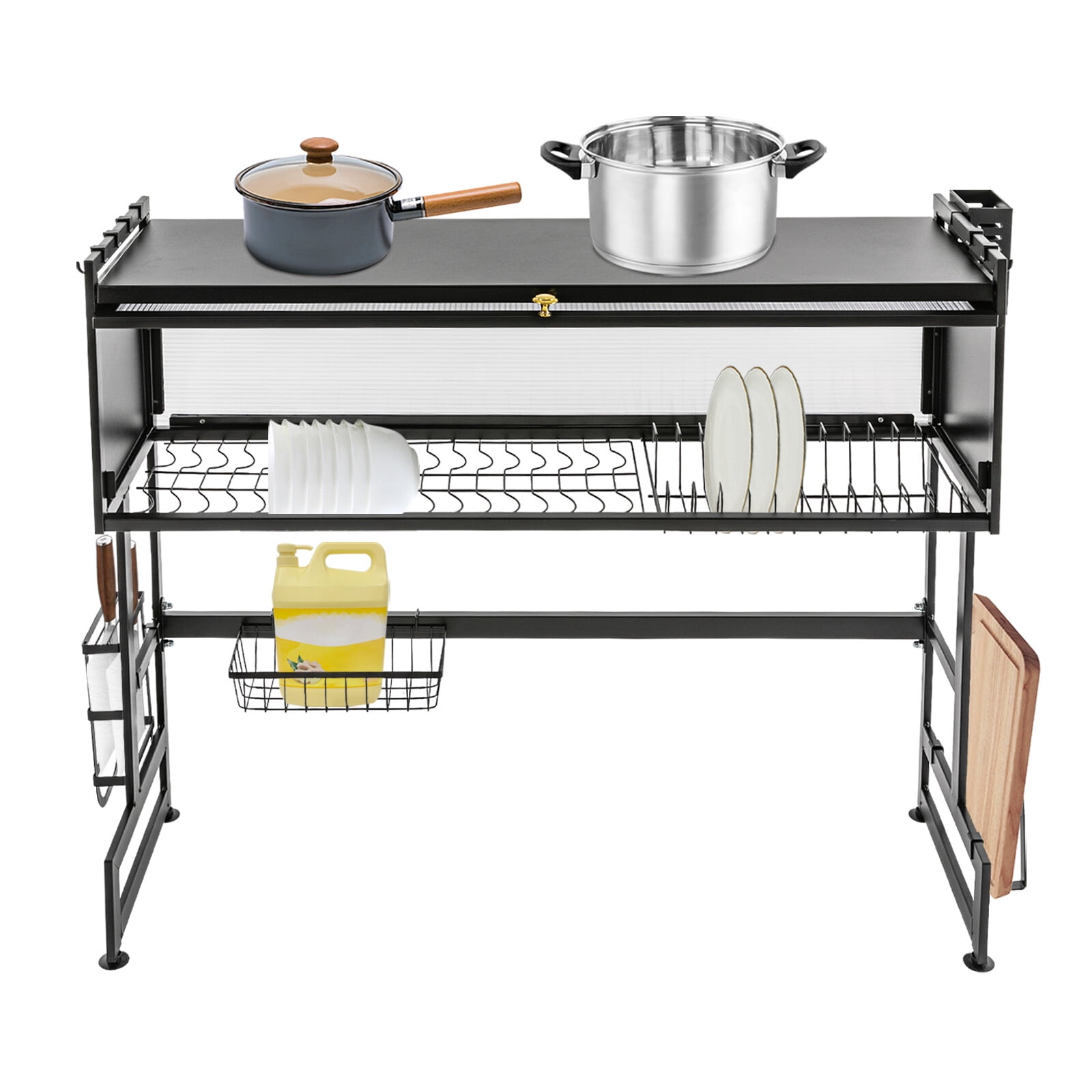 2 Tier Over Sink Dish Drainer Drying Rack, Dish Rack Over Sink with ...