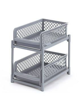 2 Tier Sliding Basket - Under Sink Organizer and Storage – Gray - 9