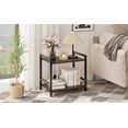 thumbnail image 1 of 2 Tier Small Bookshelf and Bookcase, Industrial Metal Bookshelf, Bookcase Shelf Storage Organizer for Living Room, Bedroom, and Home Office, 1 of 7