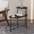 thumbnail image 1 of 2-Tier Small End Table, SHINPT Couch Tray Table with Wood Storage Shelf, Narrow Side Table for Small Spaces, Side Table for Living Room, Bedroom, Balcony, Bedside Table for Best Gift for Family, 1 of 8