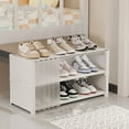 thumbnail image 1 of 2 Tier Small Shoe Rack,Narrow Stackable Shoe Storage,Organizer Shelf for Closet Floor Front Door,Dormitory Shoe Rack Easy Storage Bed Storage Artifact Household Table Bottom Small Narrow Shoe Cabinet, 1 of 3