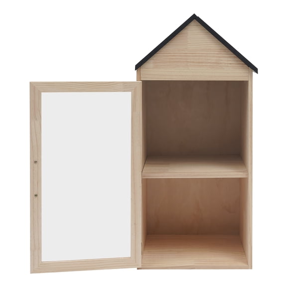 2-Tier Solid Wood Weatherproof Outdoor Little Free Library Book Box, Weather Resistant Community Book Exchange Storage Cabinet for Public Book Sharing