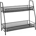 thumbnail image 1 of 2 Tier Spice Seasoning Rack , Spice Rack Organizer for Cabinet, Kitchen Bathroom Organizer Countertop Storage Spice Shelf, Metal Empty Rack for Bathroom Office, Makeup Organizer, Assemble Easy, 1 of 7