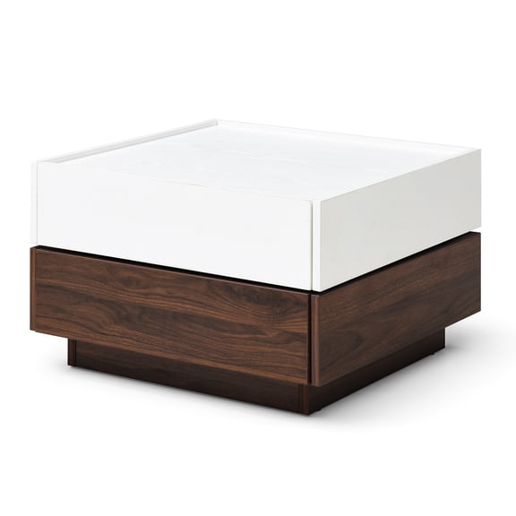 2 - Tier Square Center Table | Swivel Tabletop for Living Room Use | Made of Quality MDF and Particle Board | Keep Living Area Organized