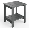 thumbnail image 1 of 2-Tier Square Side Table, 18" Outdoor Side Tables, Weather Resistant End Table for Patio, Backyard, Pool, Indoor Companion, Beach, Easy Maintenance, 1 of 6