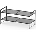 thumbnail image 1 of 2-Tier Stackable Mesh Shoe Rack, Black, 1 of 4