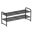 thumbnail image 1 of SUFAUY 2 Tier  Stackable 33" Wide Metal Shoes Rack, Black, 1 of 9