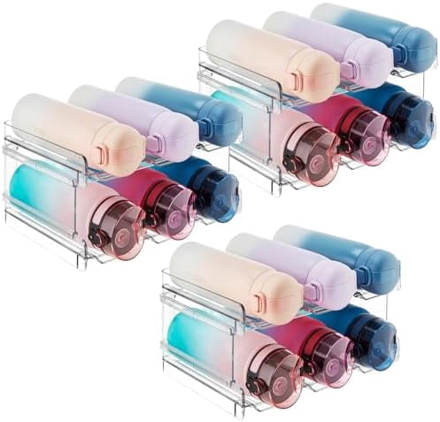 2 Tier Stackable Water Bottle Organizer for Cabinet, 3 Pack Plastic ...
