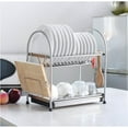 thumbnail image 1 of 2-Tier Stainless Steel Dish Drying Rack with Drainboard & Cutting Board Holder, 1 of 7