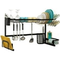 thumbnail image 1 of 2-Tier Stainless Steel Over the Sink Dish Rack (Large, Black), 1 of 7