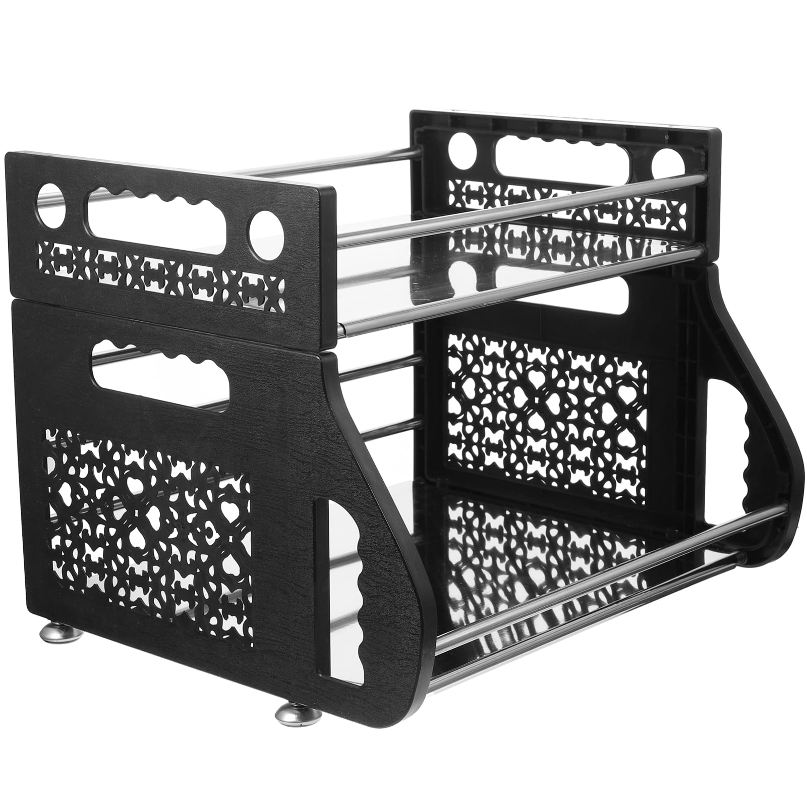 2Tier Stainless Steel Seasoning & Fruit/Veg Rack with Wheels