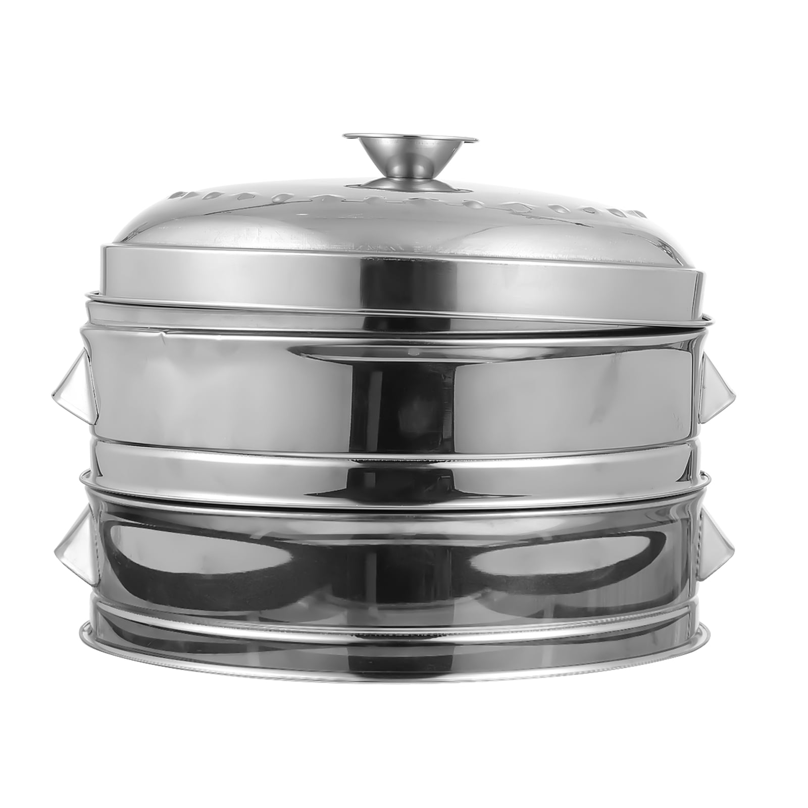 2 Tier Stainless Steel Steaming Pot 26CM Metal Steamer Basket with Lid