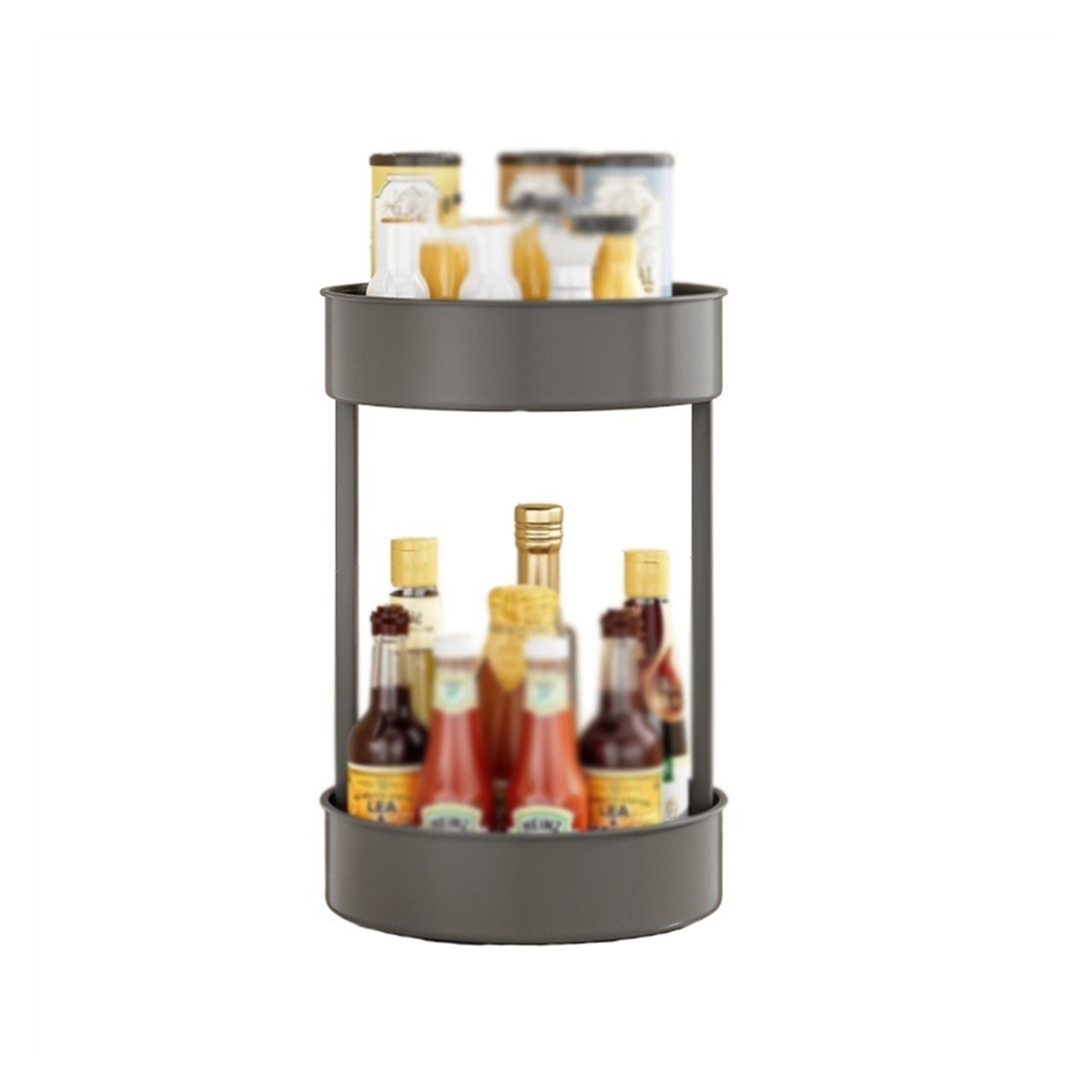 2 Tier Stainless Steel Turntable Cupboard OrganizerTurntable Rotating ...