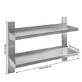 thumbnail image 1 of 2-Tier Stainless Steel Wall Shelf - Versatile Storage for Kitchen & Garage, 1 of 9