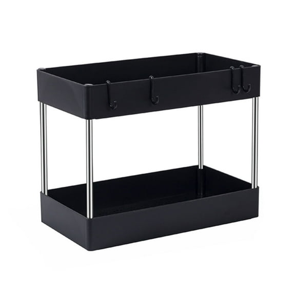 2 Tier Storage Organizer Standing Rack Bathroom Kitchen Sink Libraries Cubicles Garages Office Home Multi-purpose Shelf