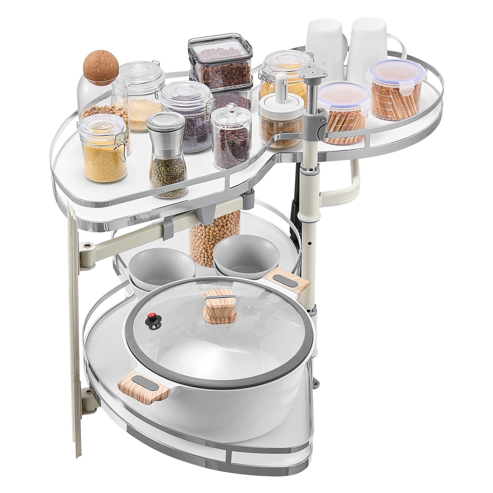 2 Tier Swing Left Blind Corner Cabinet Pull Out Soft Close Kitchen ...