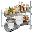 thumbnail interactive-video image 1 of TAUS 2-Tier Swing Tray Pull-Out Organizer For 36-Inch Left Blind Corner Kitchen Cabinet – Silver 1 of 1
