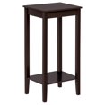 2Tier Tall End Table with Storage Shelf and Solid Wood Legs, Sofa Side