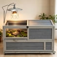 2-Tier Tortoise Habitat, Large Rolling Tortoise Enclosure House,35.4"L ...