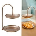 thumbnail image 1 of 2 Tier Tray Tiered Tray Stand Tabletop Organizer Tower with Round Storage Tray Double Candy Tray Afternoon Tea Decorations Iron Serving Tray (7.9"+6.7" Tray 11.8" Tall), 1 of 9