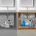 thumbnail image 1 of 2 Tier Under Sink Organizer Shelf Expandable Kitchen Cabinet Storage Rack White, 1 of 7