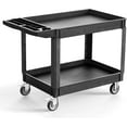 2Tier Utility Cart, Heavy Duty Rolling Service with Omnidirectional 4