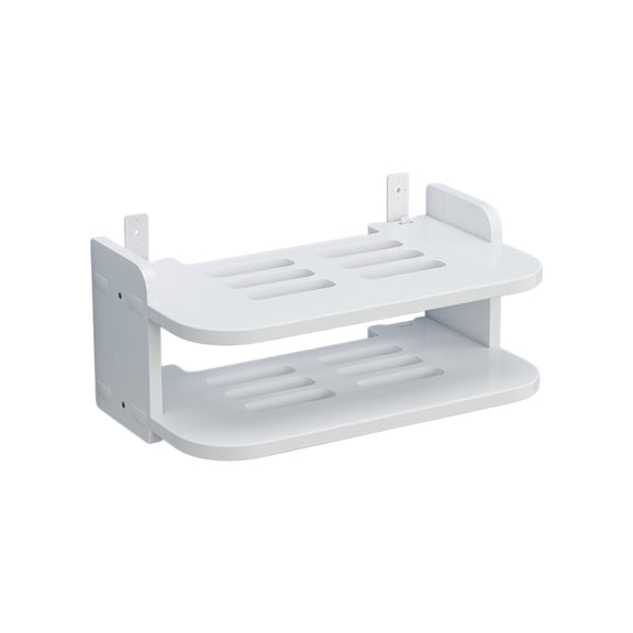 2-Tier Wall Mounted WiFi Router Shelf (302015cm/11.87.95.9in) | No-Drill Floating Shelf for Set-Top Box & Media Devices