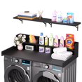 thumbnail image 1 of 2-Tier Washer and Dryer Countertop with Storage Shelves & Non-Slip Pads, Laundry Room Organizer Countertop Set, Black, 1 of 6