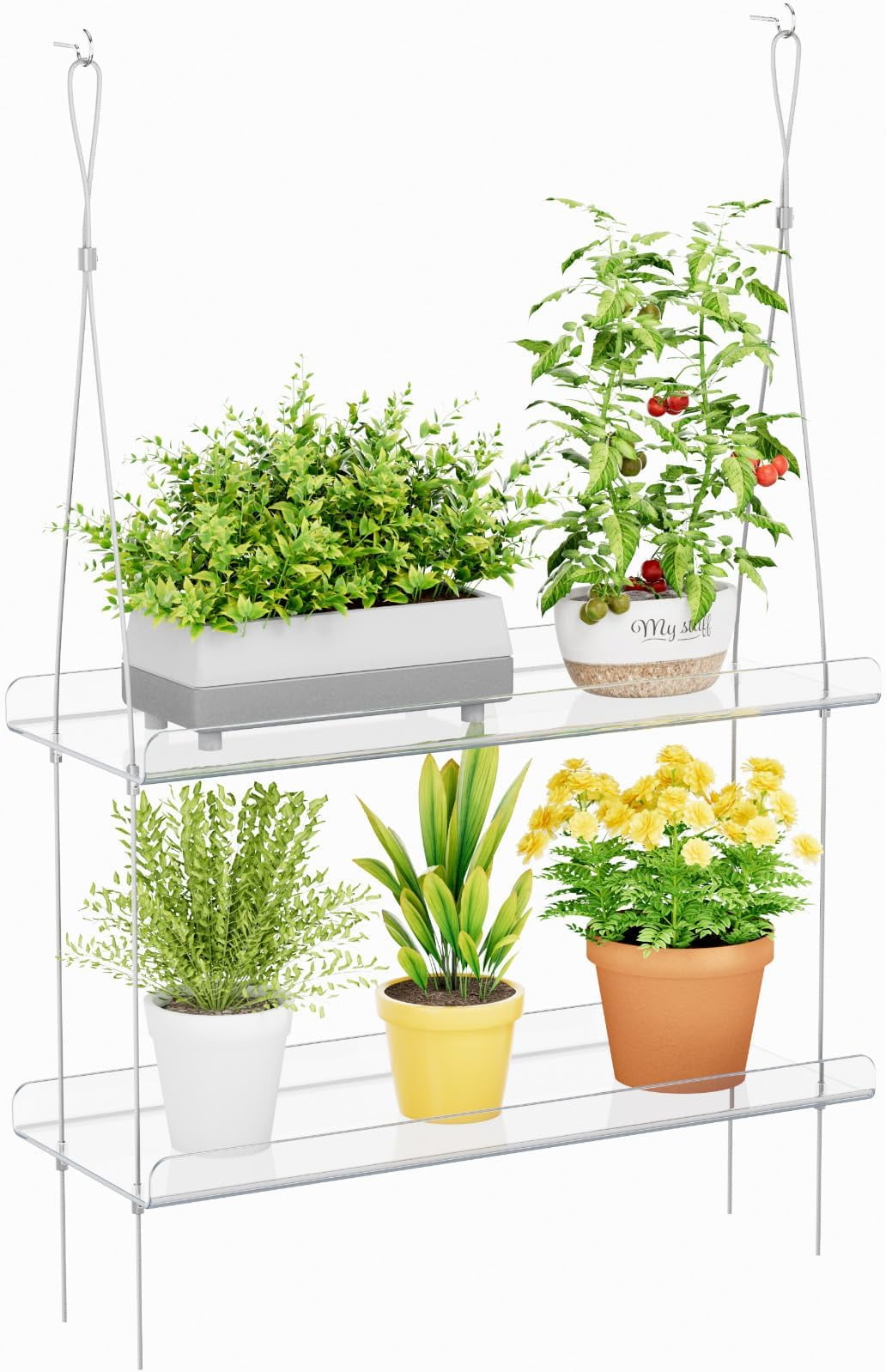 2-Tier Window Shelves 15 inch, Adjustable Floating Shelf, Window Sill ...