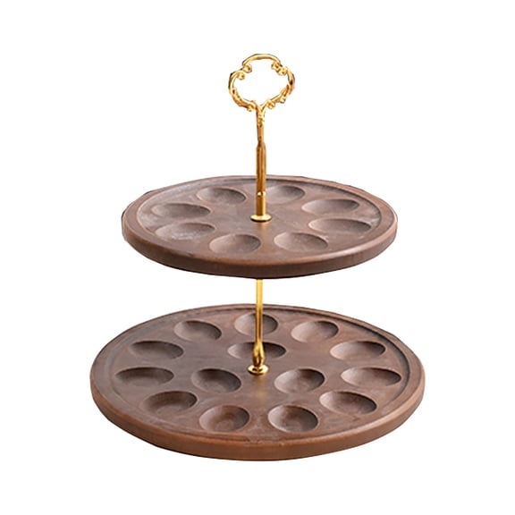 2 Tier Wood Egg Rack Egg Display Rack Multifunctional Tiered Tray Stand Dessert Table Display for Wedding Counter Home Pantry