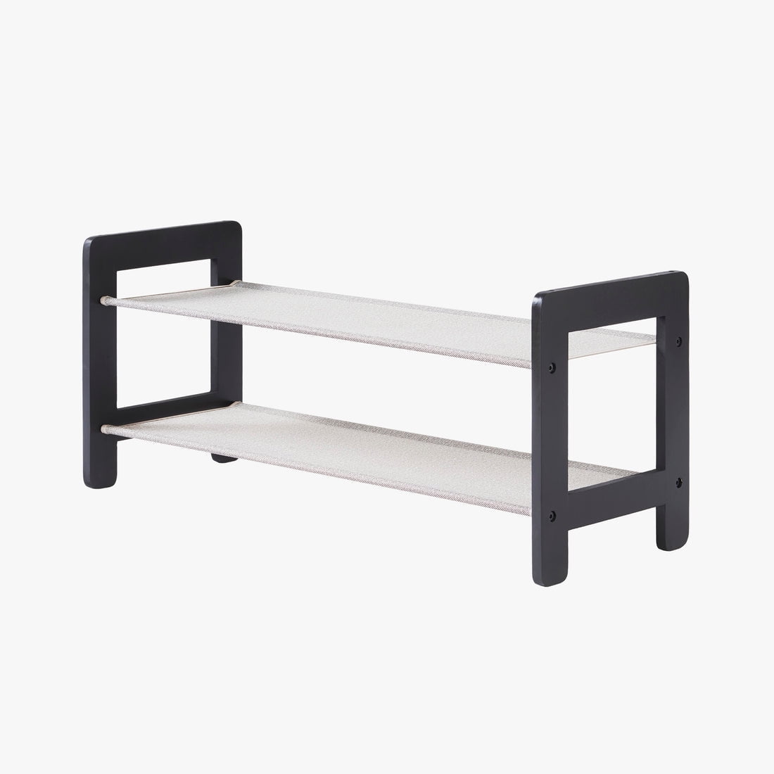 Neatfreak - 2 Tier Wood Shoe Rack with Fabric Shelves