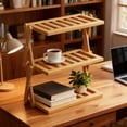thumbnail image 1 of 2-Tier Wooden Desktop Storage Rack, Multi Layer Home Organization Shelf, Teacup Holder & Small Appliance Display Stand for Office Kitchen Tea Room Dining Table B, 1 of 6