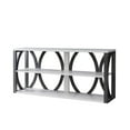 thumbnail image 1 of 2 Tier Wooden Frame Console Table Multiple Oval Designs White Oak Gray, 1 of 6