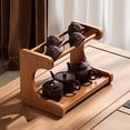 thumbnail image 1 of 2 Tier Wooden Tabletop Shelf Stand, Desk Organizer Shelves for Book, Cosmetics, Rustic Brown Rack for Small Spaces, Bedroom,Office,Kitchen,Bathroom, 12x8x8 Inch, 1 of 6