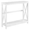 thumbnail image 1 of 2 Tier X-Design Console Table Sofa Side Table with Storage Shelf for Living Room Narrow Space, Entryway and Hallway, White, 1 of 2