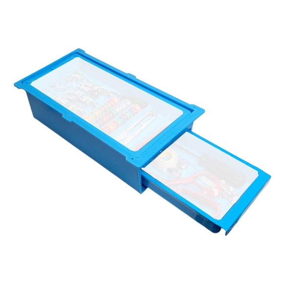 2 Tiered Plastic Sewing Machine Drawer With Large Compartments For Sewing Tool Organization And Thread Bobbin Storage