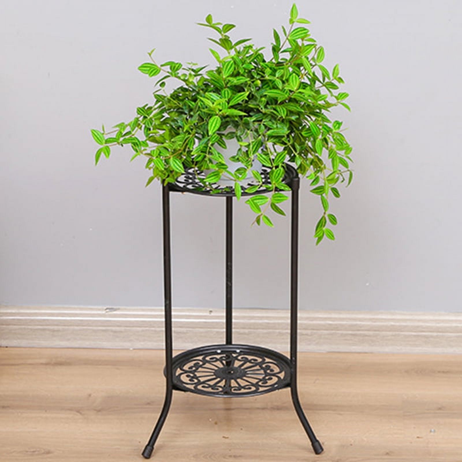2Tiered Tall Plant Stand Metal Plant Shelf Supports Rack For Indoor