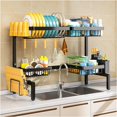 thumbnail image 1 of 2 Tiers 4 Baskets (one More Than Others) Over The Sink Dish Drying Rack,fits All Sinks (from 24.8" to 35.4"),2-Tier Adjustable Sink Rack,Dishes Rack Kitchen Storage Organizer Space Saving, 1 of 6