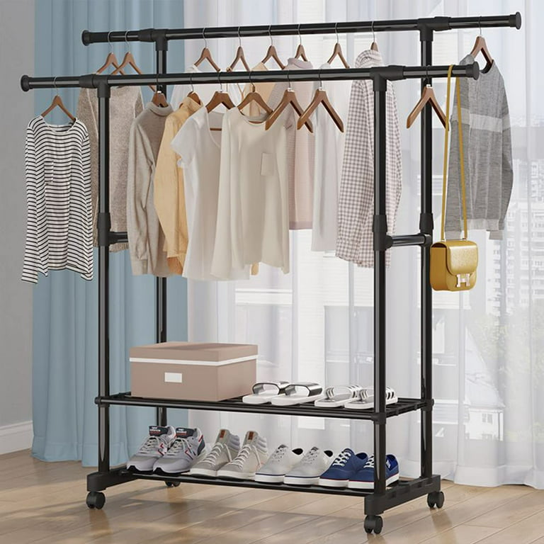 https://i5.walmartimages.com/seo/2-Tiers-Clothes-Rack-Double-Rails-Rolling-Garment-Rack-Clothes-Rack-or-Hanging-Rack-Double-Rods-Clothing-Rack-with-Bottom-Sheve_673ee013-a793-4d7a-b232-d5a050ac7143.c8113b72b962326d688488abdc81c3f6.jpeg?odnHeight=768&odnWidth=768&odnBg=FFFFFF