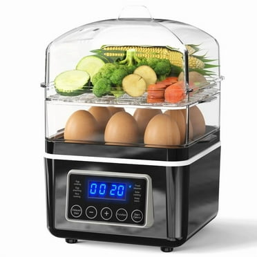 2 Tiers Electric Food Steamer for Cooking, 4 QT Digital Multi Vegetable Steamer with BPA-Free Stackable Baskets, Rapid Egg Cooker Egg Steamer with Auto Shut-Off, Ideal for Veggies, Rice