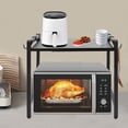 thumbnail image 1 of 2 Tiers Extendable Microwave Oven Rack - Adjustable Kitchen Counter Shelf, 1 of 19