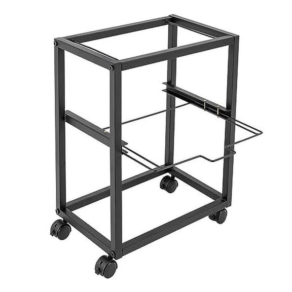 2 Tiers Metal Rolling File Carts w/Wheels, Modern Hanging Files Frame Files for Documents, Movable Pull-Out File Folder Rack Rolling File Organizer for Office, Classroom,Black