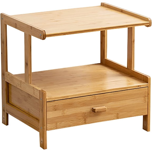 2 Tiers Printer Storage Stand,19.7 in Wood Rolling Printer Cart with Storage Rack,66lbs Load Capacity for Storing Books, Documents, Potted Plants.