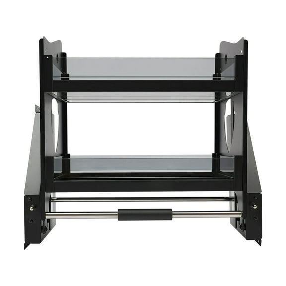 2 Tiers Pull Down Shelf Upper Kitchen Wall Cabinet Storage Organizer (24inch Cabinet)