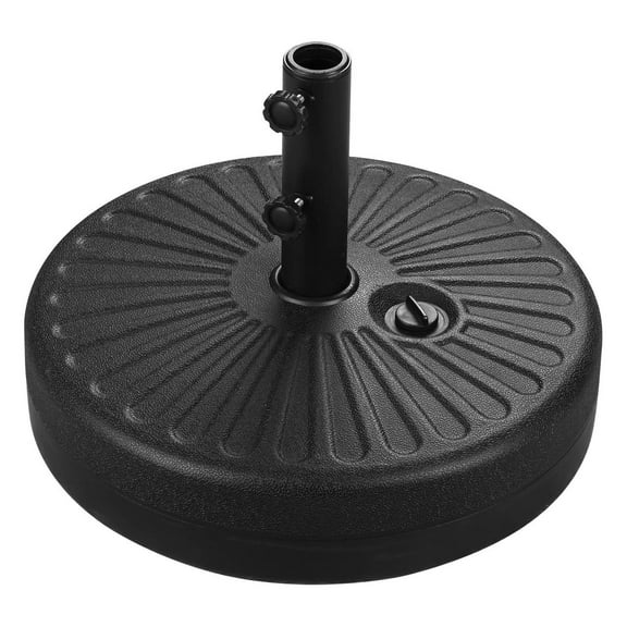 2 Tiers Vented 10FT Solar 40 LED Lighted Patio Umbrella, Outdoor Waterproof Table Umbrellas with 8 Sturdy Ribs (Base Stand)
