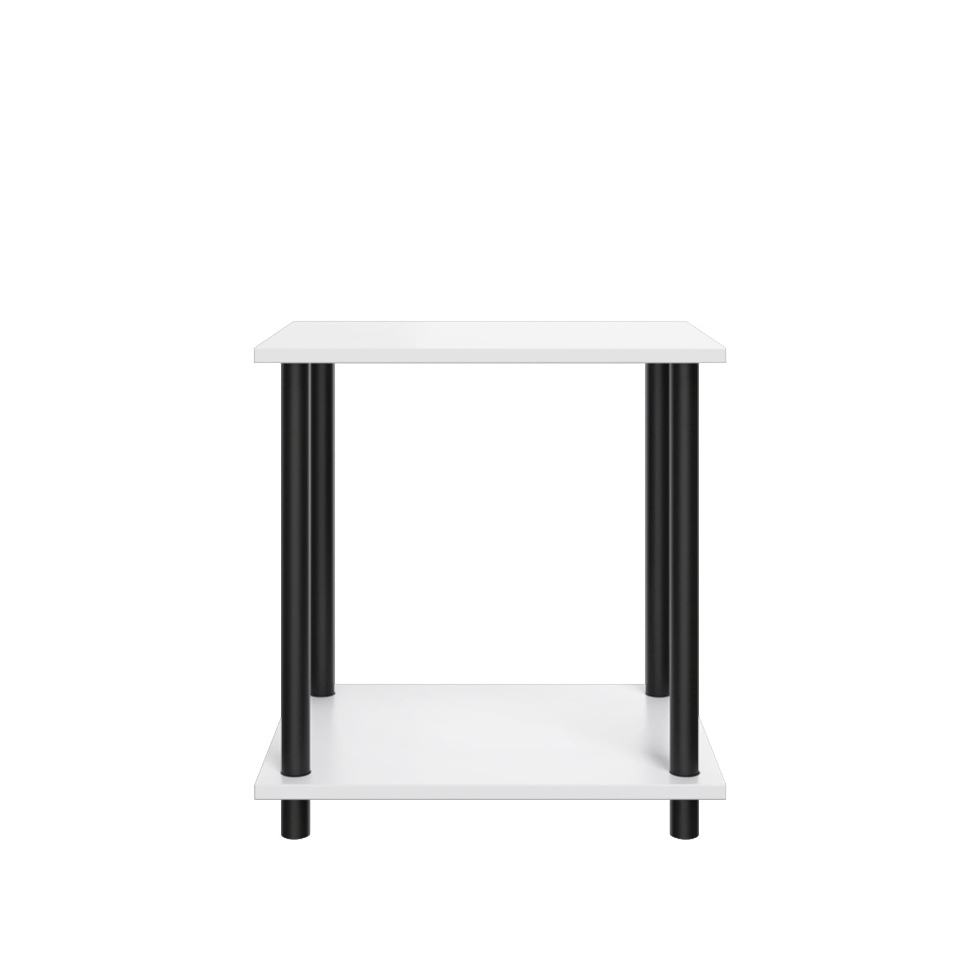 2 Tiers Wood Household Shelving Unit in White (14.96 in. W x 15.87 in. H x 11.02 in. D)