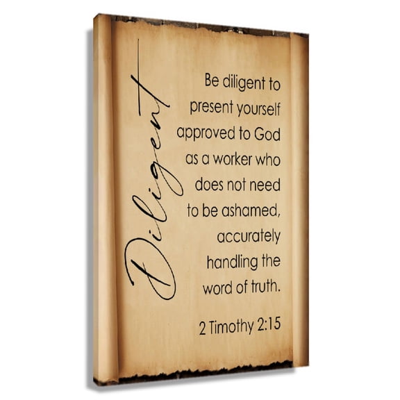 2 Timothy 2 15 Bible Verse Wall Art Vintage Scripture Posters Poster Prints Giclee Art Canvas Painting Panels Decorative Items for Bedroom