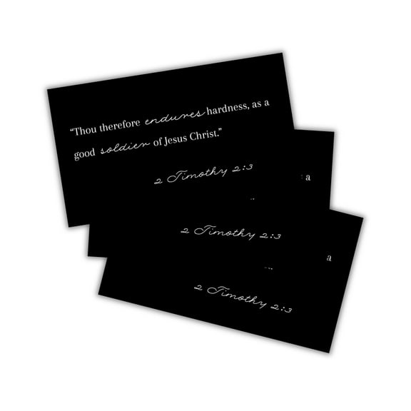 2 Timothy 2:3 Join Me In Suffering Good Soldier of Christ Jesus 30pk 2x3.5 Scripture Bible Verse Wallet Size Cards Encouragment Church Members