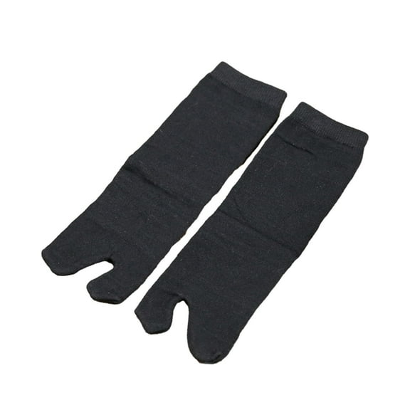 2 Toe Flip Flop Socks Men Funny Two Finger Socks for Street Backpacking Home black