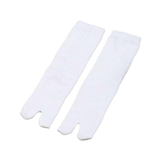 2 Toe Flip Flop Socks Men Funny Two Finger Socks for Street Backpacking Home white